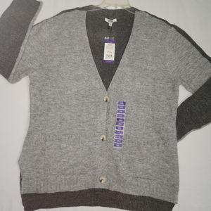 BB Dakota XXL button up Gray Sweater NWT